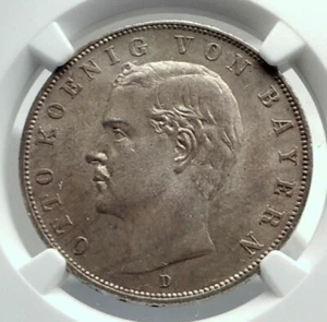 1908 GERMANY German States BAVARIA King OTTO Silver 3 Mark Coin NGC MS i79712 - Picture 1 of 5