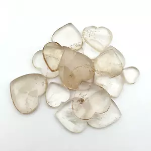 Natürlicher Kristall Quarz Herz Cabochon loser Edelstein 3 Stck. 15x16-30x32 MM 86 CT - Bild 1 von 3