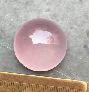 Outstanding pure pink rose quartz cabochon gemstone good round shape 53.35 carat - Picture 1 of 8