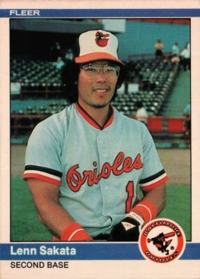 1984 Fleer Baseball #19 - Lenn Sakata - Baltimore Orioles  84-562 - Image 1 of 2
