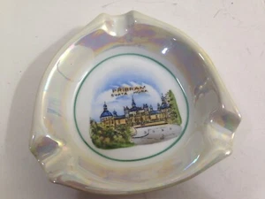 Cenicero Vitg Bohemio Checo Porcelana Blanca Pribram Svata Hora Borde Efecto Nácar - Imagen 1 de 4