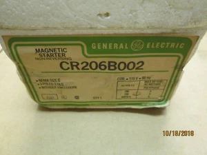 NEW G.E. CR206B002, MAGNETIC STARTER, NEMA SIZE 0, 115V COIL. - Picture 1 of 2