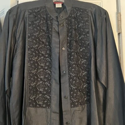 Camisa estilo esmoquin bordado seda cruda vintage rara Kenzo Paris Foto 1 de 4
