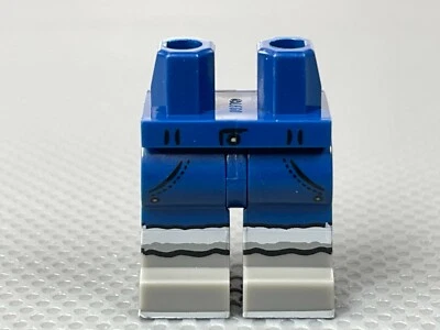 LEGO Dark Blue Minifigure Hips & Legs Dark Gray Boots & Light Gray Fur Pattern - Image 1 of 4