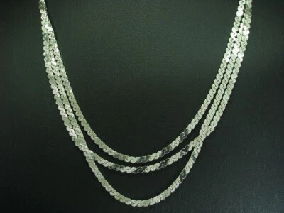 835 Argento Collier/Dreistrahlig / Vero Argento/29,8g/45,5 CM - Immagine 1 di 3