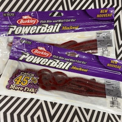 2 paquetes - Berkley MaxScent Powerbait 8” Kingtail - Cherryseed - ¡Envío rápido! Foto 1 de 3