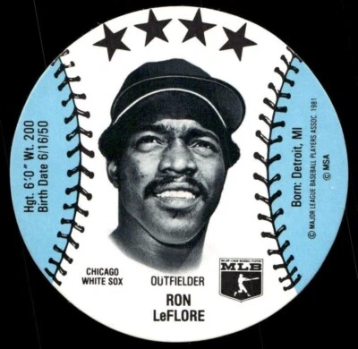 1981 Peter Pan Sunbeam MSA Disc Ron LeFlore Chicago White Sox NM-MT - Image 1 of 2