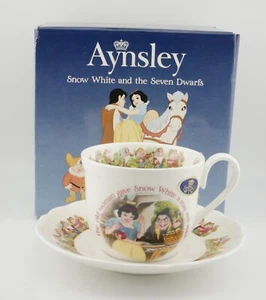 Aynsley Disney Snow White & Seven Dwarfs Bone China Cup & Saucer Mint in Box - Picture 1 of 6