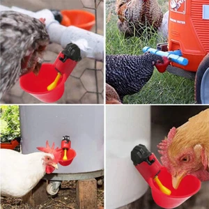 Chicken Drinker Cup Plastic Farm Poultry Feeder Hen Water Bowl Easy to Install ❀ - Picture 1 of 10