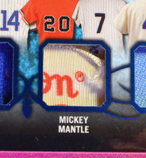 2019 LEAF In The Game Used 8xJERSEY w MICKEY MANTLE Laundry Tag, WILSON PATCH!