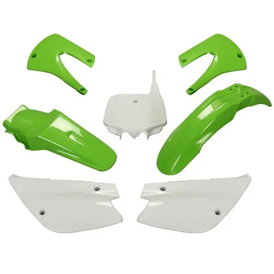 For Kawasaki KX85/KX100 Restyled Plastics Kit Bodywork Parts Green/White 01-13 — 第 1/4 张图片