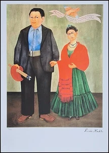 FRIDA KAHLO * Frida & Diego Rivera * 70 x 50 cm * litografia * limitata # 47/250 - Foto 1 di 8