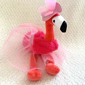 Small Hot Pink Plush Flamingo Glitter Sassy Tropical Bird Tutu Wishpets Felicia - Picture 1 of 13