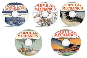 Vintage Popular Mechanics Magazine, 5 DVD Complete Set, 1904-1932, 251 issues - Picture 1 of 12