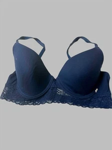 Lucky Brand Bra Womens Navy Blue Tshirt Bra Sz 36c Lace - Picture 1 of 3