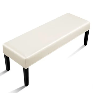 Stretch Leather Dining Bench Cover - Anti-Dust Removable Bench Slipcover Wate... - Picture 1 of 7