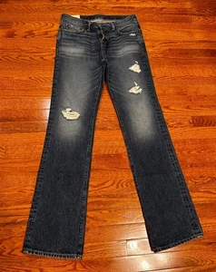 Pantalones de mezclilla Abercrombie & Fitch corte bota para hombre 31x36 azul Y2K años 90 desgastados - Imagen 1 de 11