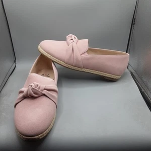 Isaac Mizrahi Knotted Espadrille Flat Women's 8.5M Pink Rose water Suede Slip-on - Picture 1 of 13