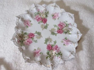 Antiguo plato de porcelana floral MZ Moritz Zdekauer Austria circa 1884-1909 - Imagen 1 de 5