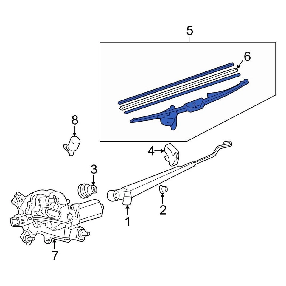 For Toyota Sequoia 2001-2007 Toyota 8524234011 Rear Wiper Blade — 第 1/1 张图片