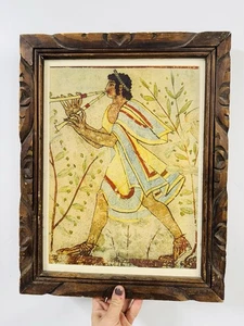 Litografía Tarquinia Tomba dei Leopardi con marco de madera Pittura Etrusca - Imagen 1 de 1