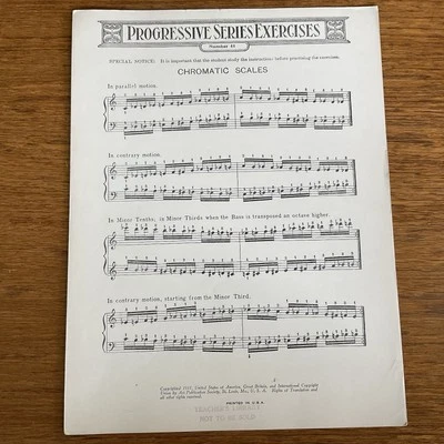 Chromatic Scales~1918~Progressive Series Exercises~#44~Art Publication Society - Image 1 of 3