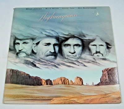 “Highwayman” Jennings, Nelson, Cash, Kristofferson LP Columbia 1985 VG+ - Image 1 of 4