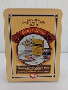Post Grapenuts Metal Replica Tin Storage Container General Foods Empty Retro - Picture 1 of 9
