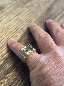 DIAMOND mens pinky ring 14k yellow GOLD 22grams - Picture 1 of 10