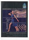 vintage 1980s mag print ad SHEER ENERGY CONTROL TOP PANTYHOSE  fashion sexy legs