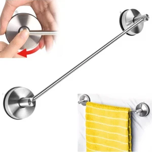 Stainless Steel Suction Towel Rail 42.8 CM New Vacuum Hand Holder Wall Bathroom - Picture 1 of 8