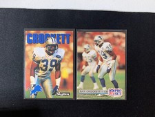 ray crockett Lot (2) Detroit Lions 1992 Skybox #45 + 92 Pro Set #166