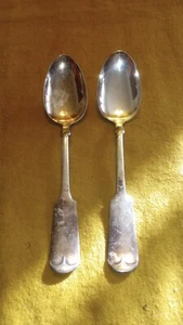 Vintage Pair Associated Silver Co. Yourex Tablespoons - Fiddle Pattern - Picture 1 of 7
