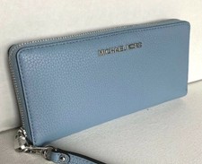 New Michael Kors Jet Set Travel Continental wallet Leather Powder Blue