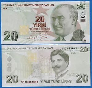 Turkey 20 Turkish Lira 2022 P-224f Prefix G UNC Banknote Latest issue - Picture 1 of 3