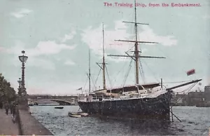 The Training Ship Barcos barcos postal años 1900 glamour vintage (169) - Imagen 1 de 2