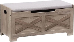 39.4 in Storage Chest Lift Top Storage Trunk for Bedroom & Living Room Gray - Picture 1 of 7