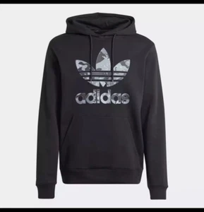 Adidas Originals Trefoil Graphics Camo Infill Hoodie Fleece Mens Black M - Picture 1 of 9