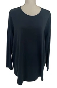 J. Jill 2X Pima Stretch Cotton Shirttail Tee Long Sleeves Ocean Blue NWT - Picture 1 of 12