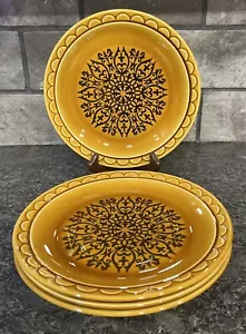 4 Homer Laughlin 10 1/8” Coventry Castilian Granada Gold Dinner Plates - Picture 1 of 5