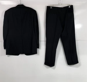 Jos A Bank Men’s 43R Two Piece Suit Dark Gray Black Wool Cuffed Pants 37R NWOT - Picture 1 of 4