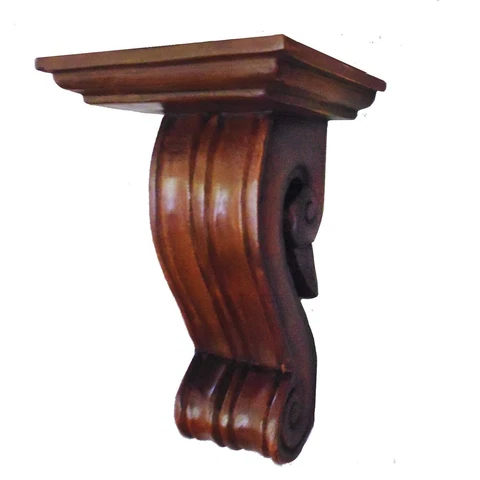 CinMin 10 Inch Handcarved Corbel Wood Wall Bracket/Floating Shelf (Bordeaux) Cover