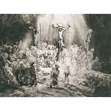 Rembrandt Christus gekreuzigt zwischen Dieben 3 Kreuze großer Kunstdruck 18x24"