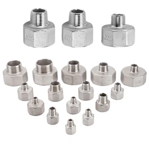 1/8" to 2"Female/Male BSP Connector Stainless Reducer Pipe Fitting Water Adaptor - Picture 1 of 28