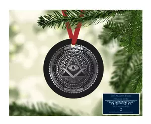 ALL SEEING EYE METAL CHRISTMAS ORNAMENT LUGGAGE TAG DECORATION GIFT TAG - Picture 1 of 1