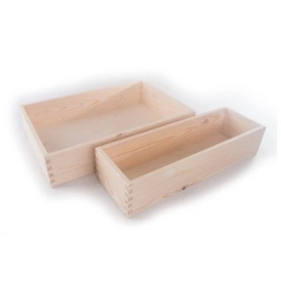 Wooden Non-Lidded Display Open Top Presentation Container Box / Pinewood DIY  - Image 1 of 3
