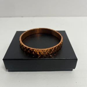 Gehämmerter Armreif Armband gestempelt Kupfer Tahe Chaco Canyon Schmuck HSN - Bild 1 von 14