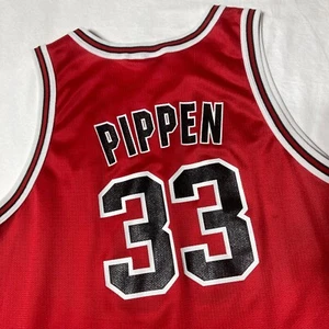 Vintage 90s Chicago Bulls Pippen Jersey Youth XL 18-20 Red Champion - Bild 1 von 6