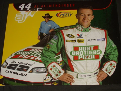 2009 AJ ALLMENDINGER / RICHARD PETTY #44 HUNT BROTHERS PIZZA NASCAR POSTCARD Cover