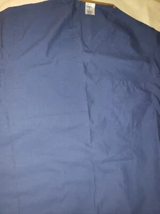 Angelstar Scrub Top Blue V-Neck Short Sleeve Women's Medium - Picture 1 of 6